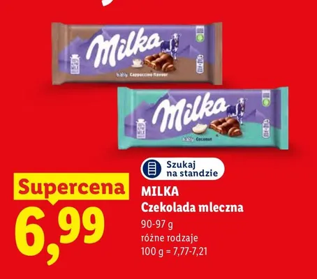 Czekolada mleczna Milka Bubbly Coconut promocja w Lidl