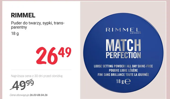 Puder do twarzy, sypki, transparentny promocja w Rossmann