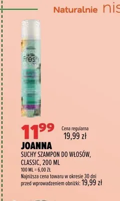 Suchy szampon do włosów Joanna Classic promocja w Drogerie Natura