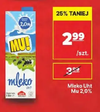 Mleko UHT Mu! 2,0% promocja w API Market