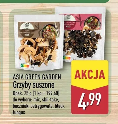 Grzyby suszone Asia Green Garden Boczniaki ostrygowate promocja w Aldi