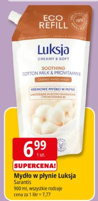 Mydło w płynie kremowe łagodzące mleczko bawełniane i prowitamina B5 promocja w Leclerc