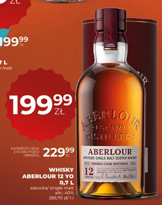 Whisky Aberlour 12 YO szkocka single malt alk.: 40% promocja w Duży Ben
