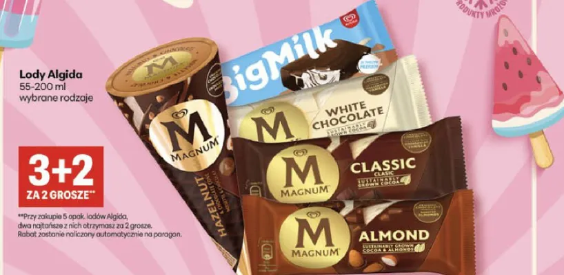 Lody Algida wybrane rodzaje promocja w Delikatesy Centrum