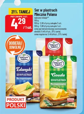 Ser w plastrach Mleczna Polana promocja w POLOmarket