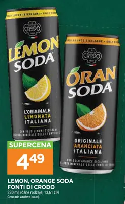Napój gazowany Lemon Soda Fonti di Crodo promocja w Stokrotka