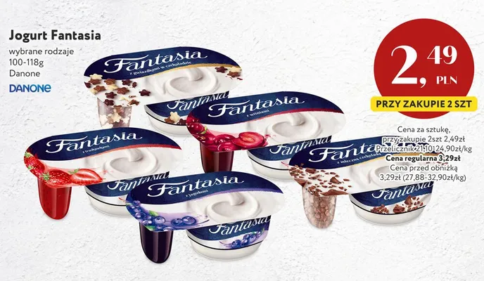 Jogurt Fantasia z wiśniami Danone promocja w Market Point