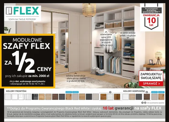 Szafy modułowe Flex promocja w Black Red White