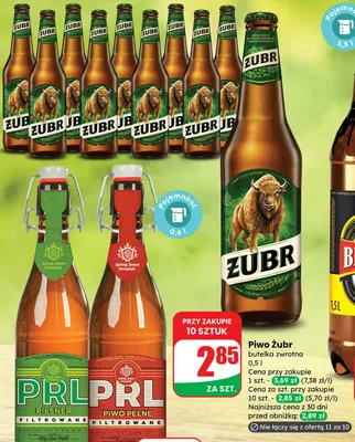 Piwo PRL Piwo Pełne butelka bezzwrotna promocja w Dino