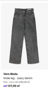 Spodnie Wide leg Vero Moda szary denim promocja w Lounge by Zalando