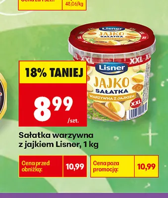 Sałatka warzywna z jajkiem Lisner XXL promocja w Biedronka