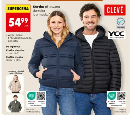 Kurtka pikowana męska Clevé promocja w Biedronka