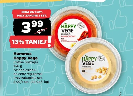 Hummus Happy Vege klasyczny promocja w Netto