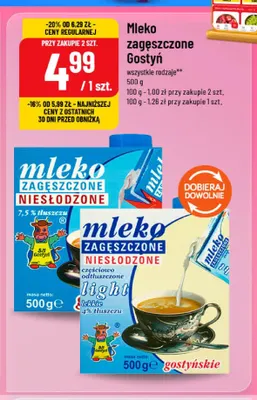 Mleko zagęszczone niesłodzone light Gostyń 4% promocja w POLOmarket