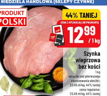 Szynka wieprzowa bez kości promocja w POLOmarket