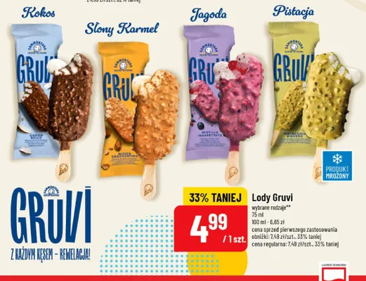 Lody na patyku Sammontana Gruvi Kokos promocja w POLOmarket