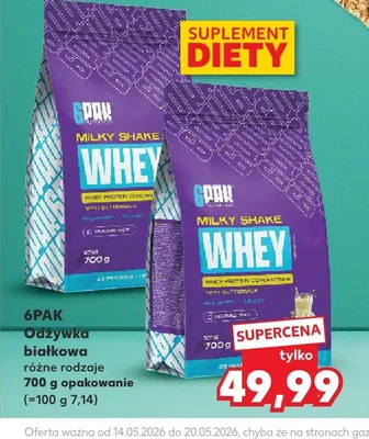 Odżywka białkowa 6PAK Milky Shake Whey promocja w Kaufland