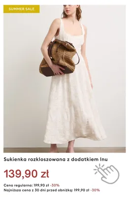 Sukienka rozkloszowana z dodatkiem lnu promocja w Medicine