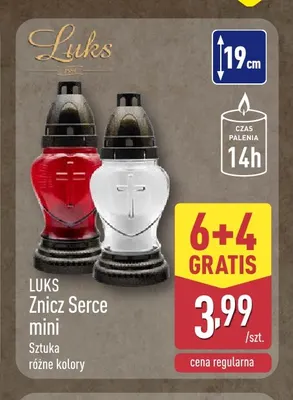 Znicz Serce mini Luks promocja w Aldi