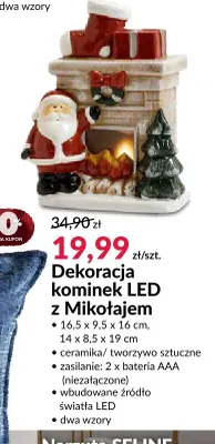 Dekoracja kominek LED z Mikołajem promocja w Salony Agata