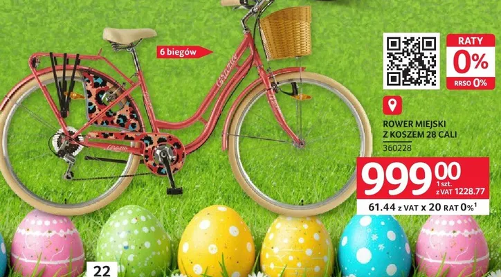 Rower miejski z koszem 28 cali promocja w Selgros