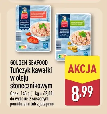 Tuńczyk kawałki w oleju słonecznikowym z jalapeno Golden Seafood promocja w Aldi