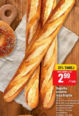 Bagietka pszenna duża Brigitte promocja w POLOmarket
