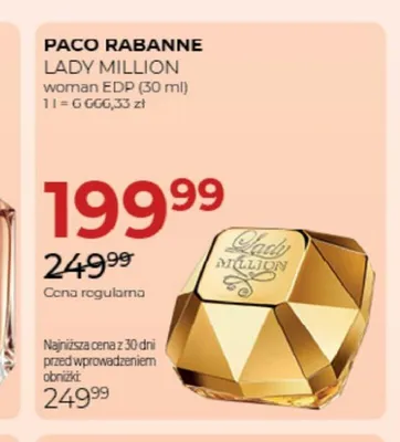 Woda perfumowana damska Paco Rabanne Lady Million promocja w Drogerie Jawa