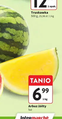 Arbuz żółty luz promocja w Intermarche