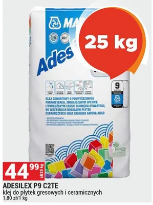 Adesilex P9 C2TE klej do płytek gresowych i ceramicznych promocja w Merkury Market