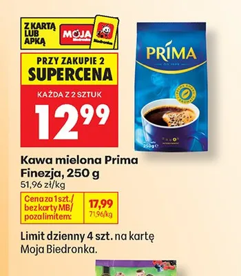 Kawa mielona Prima Finezja promocja w Biedronka