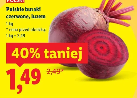 Buraki czerwone polskie luzem promocja w Lidl