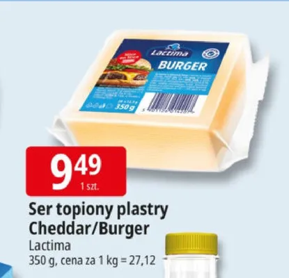 Ser topiony plastry Cheddar/Burger Lactima promocja w Leclerc