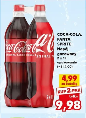Napój gazowany Coca-Cola 2-pak 1l promocja w Kaufland