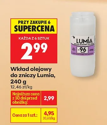 Wkład olejowy do znicza promocja w Biedronka