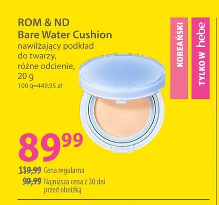 Bare Water Cushion nawilżający podkład do twarzy Rom & Nd promocja w Hebe