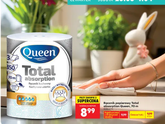 Ręcznik papierowy Total absorption 70m promocja w Biedronka