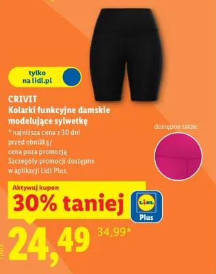 Kolarki funkcyjne damskie modelujące sylwetkę promocja w Lidl