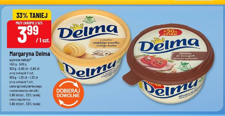 Margaryna Delma idealna do kanapek promocja w POLOmarket