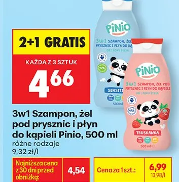 3w1 Szampon, żel pod prysznic i płyn do kąpieli Pinio promocja w Biedronka