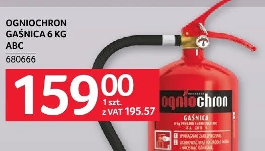 Gaśnica ogniochron 6 kg ABC promocja w Selgros