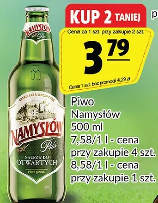 Piwo Namysłów promocja w Prim Market