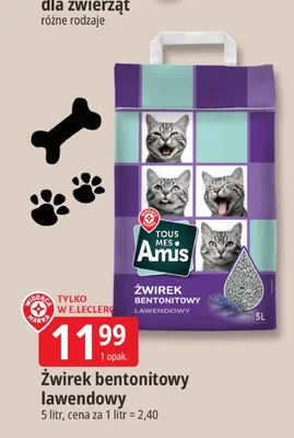 Żwirek bentonitowy lawendowy Amis promocja w Leclerc