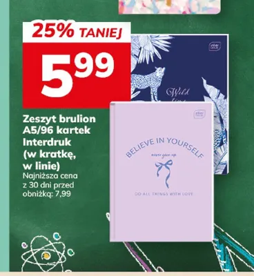 Zeszyt brulion A5 96 kartek Interdruk promocja w Hitpol