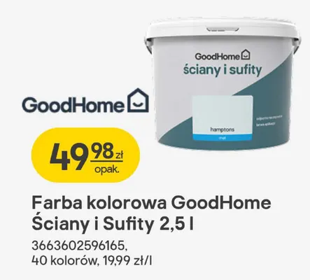 Farba kolorowa Ściany i Sufity 2,5 l promocja w Castorama