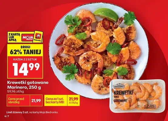 Krewetki białe gotowane promocja w Biedronka