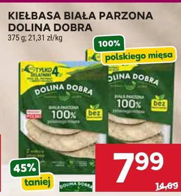 Kiełbasa biała parzona Dolina Dobra promocja w Stokrotka