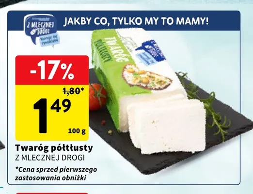 Twaróg półtłusty Z Mlecznej Drogi promocja w Intermarche
