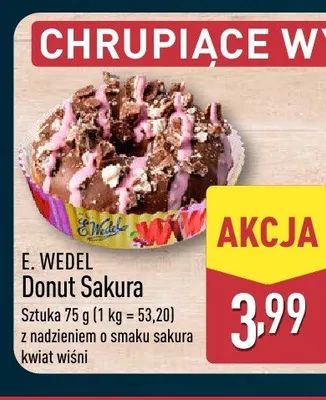 Donut Sakura E. Wedel z nadzieniem o smaku sakura kwiat wiśni promocja w Aldi