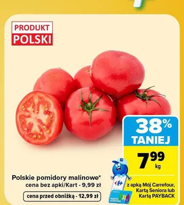 Polskie pomidory malinowe promocja w Carrefour